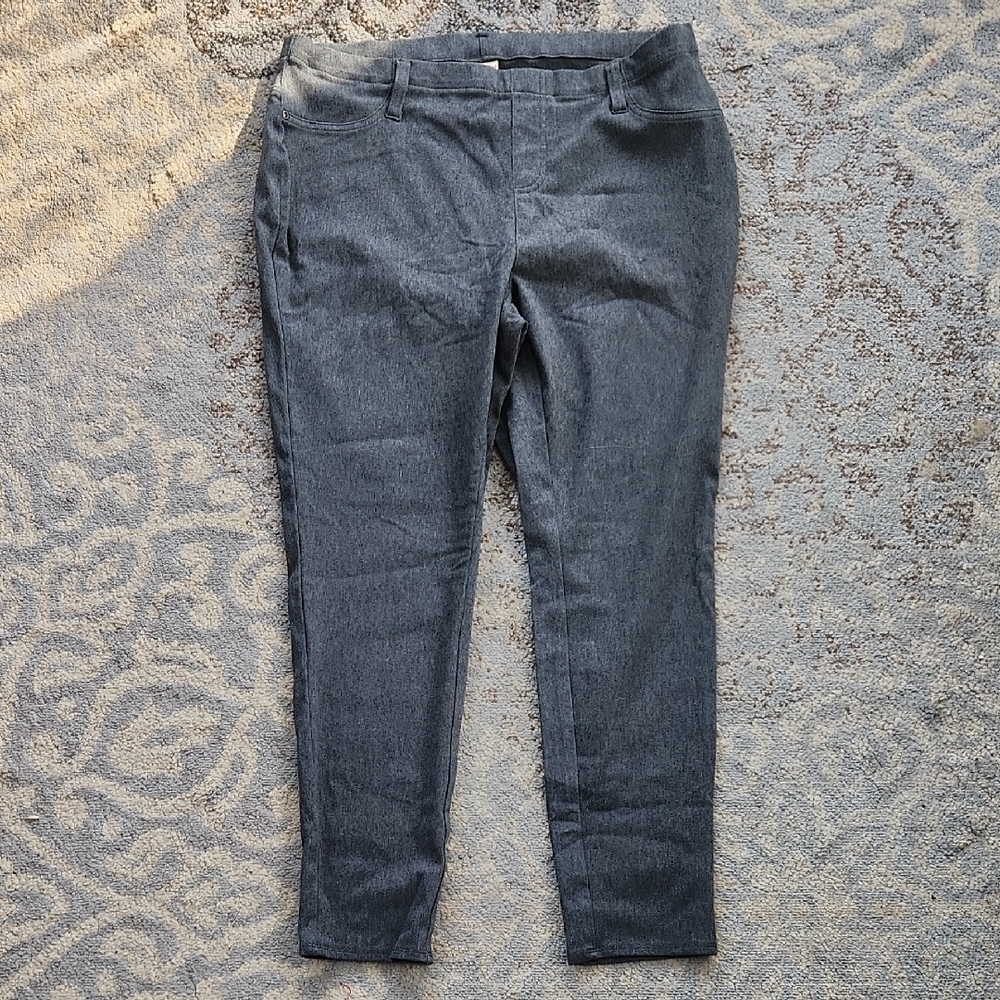Faded Glory Stretch Ankle Leggings Gray 2X